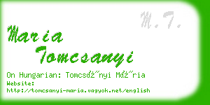 maria tomcsanyi business card